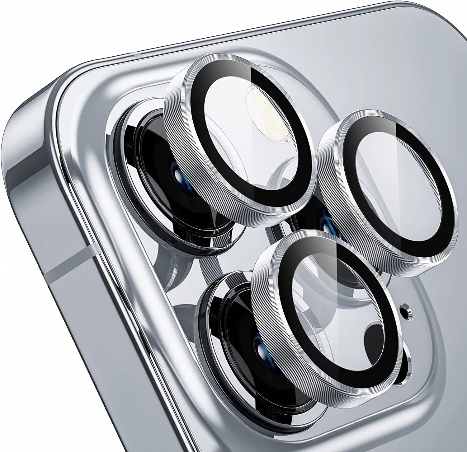 Titan Grau Glitter Schutzglas für iPhone 17