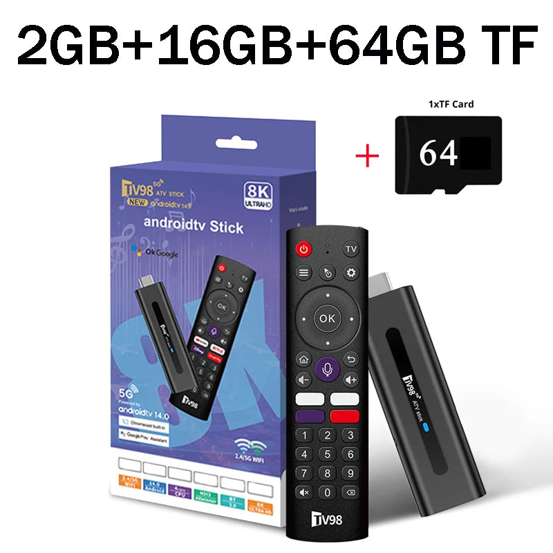 TV98 ATV Smart TV Stick 4K 8K Android 14