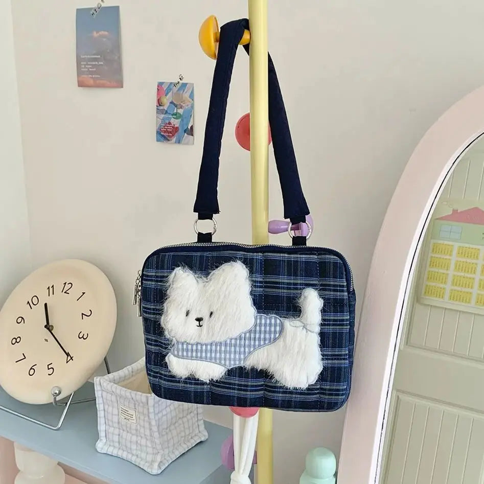 Süße koreanische Laptop-Umhängetasche 13–15,6 Zoll