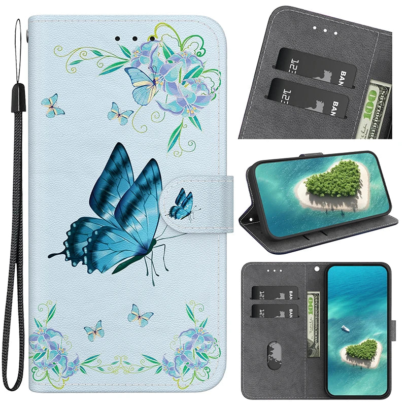 Stand Flip Wallet Hülle für Samsung Galaxy S25 Cartoon