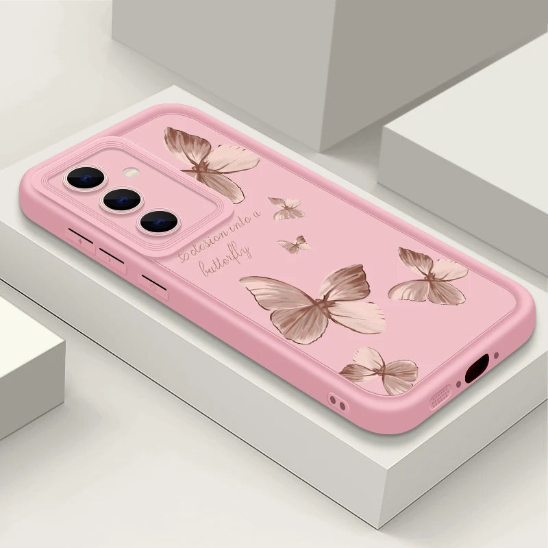 Für Samsung TPU Hülle Gold Schmetterling