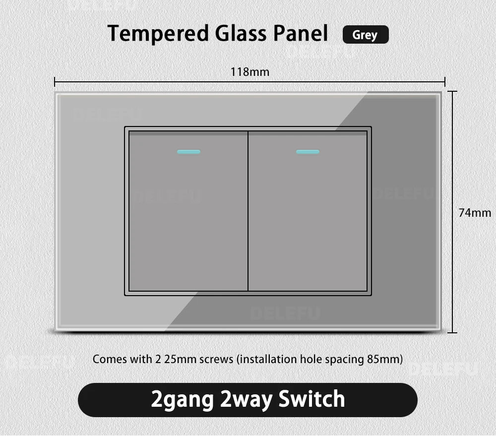 Grau Glas Smart Steckdose USB C & Wifi Schalter