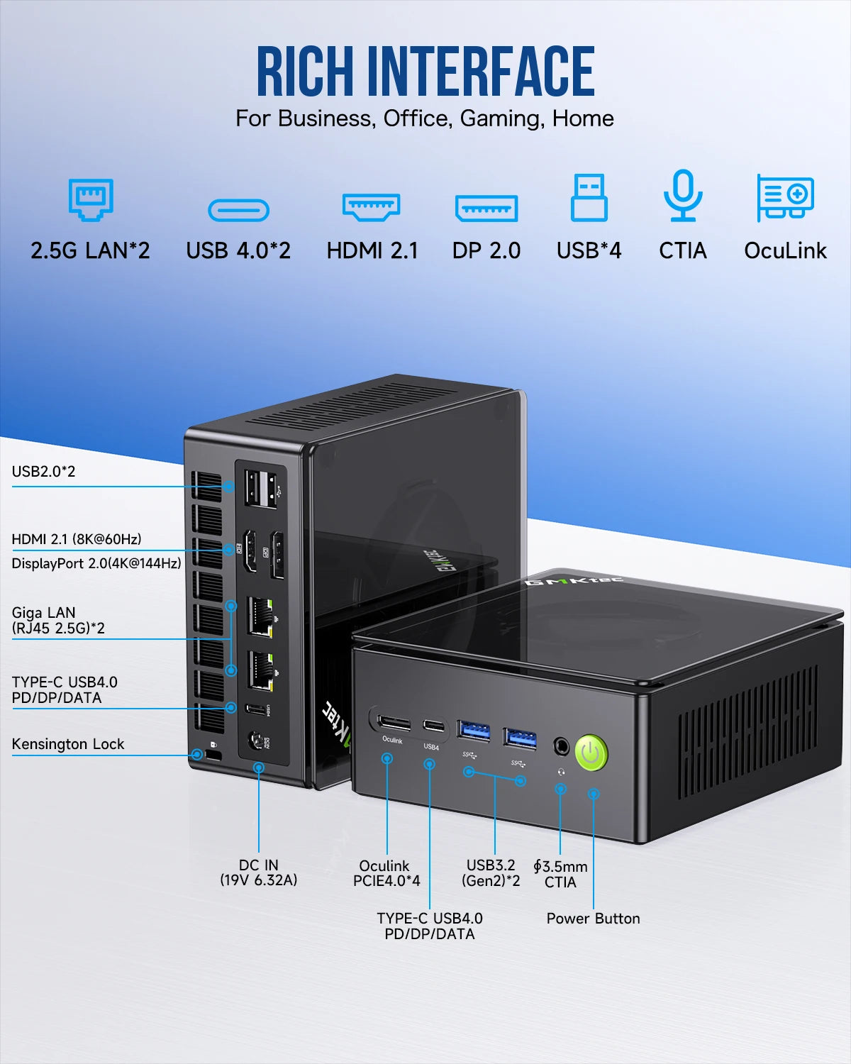 Leistungsstarker Mini-PC AMD R7 16GB DDR5 512GB SSD