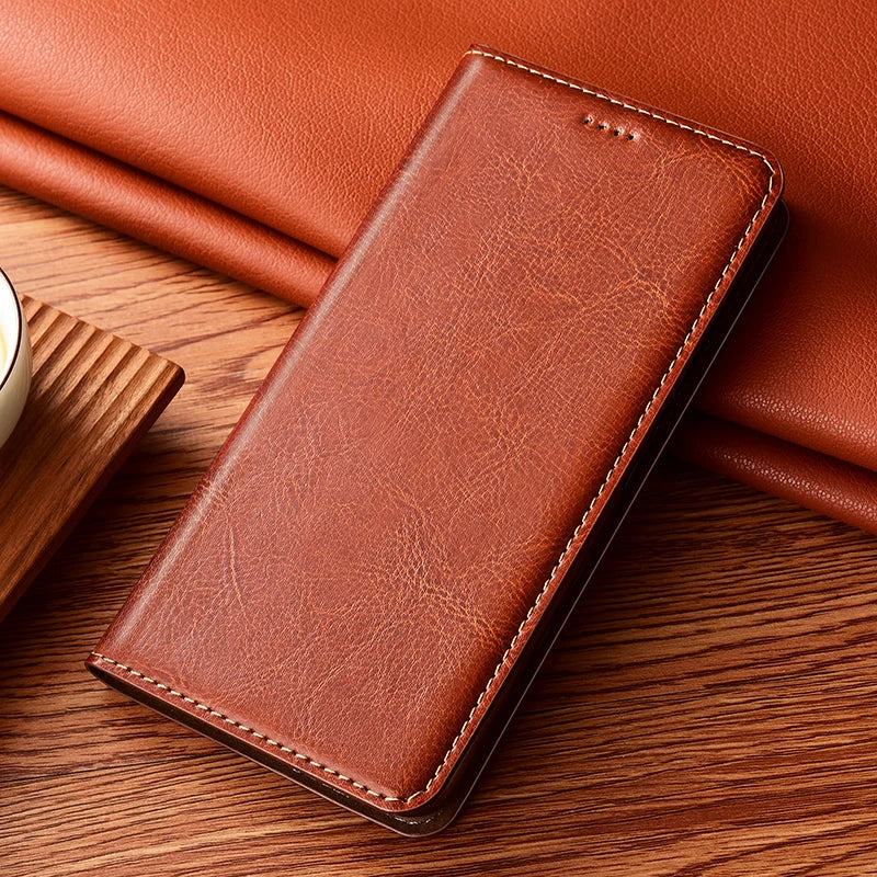 Echtleder Flip Wallet Hülle für iPhone 17 Pro