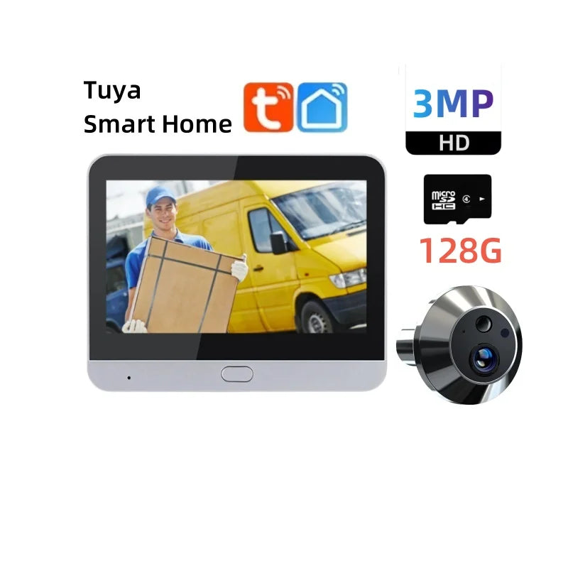 Smart Life WiFi Türspion Kamera 4.3" 3MP Bildschirm