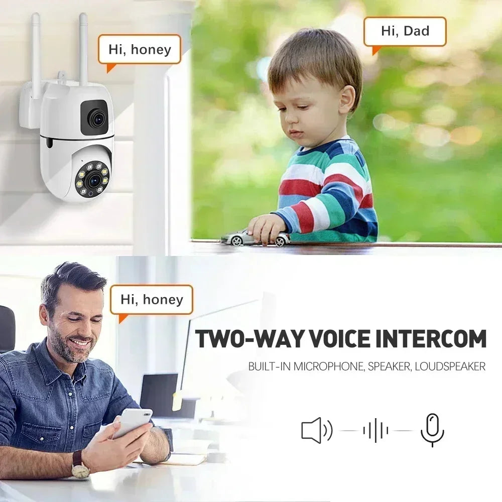 8MP HD IP Wifi Kamera Dual Objektiv Nachtsicht