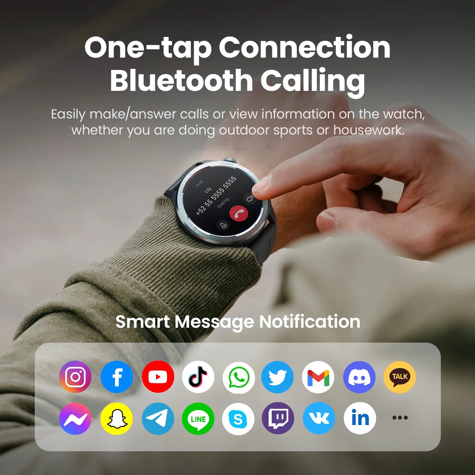 1,53" Smartwatch mit HD Display & 24H Gesundheitsmonitor