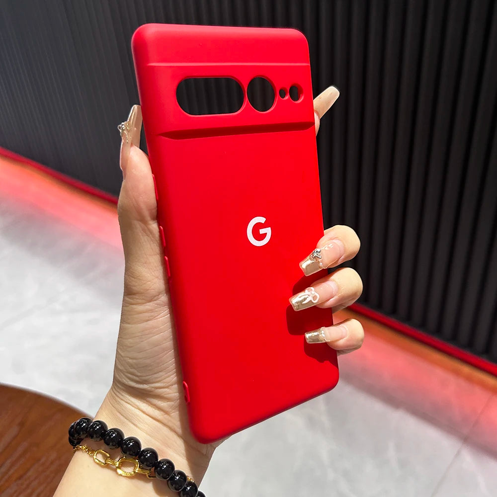 Für Google Pixel 8 8Pro 8a 7 7Pro 7a 6 Fall Seidige Silikon Soft-Touch Zurück Abdeckung Für Pixel 9 pro XL Stoßfest Schutzhülle Coque