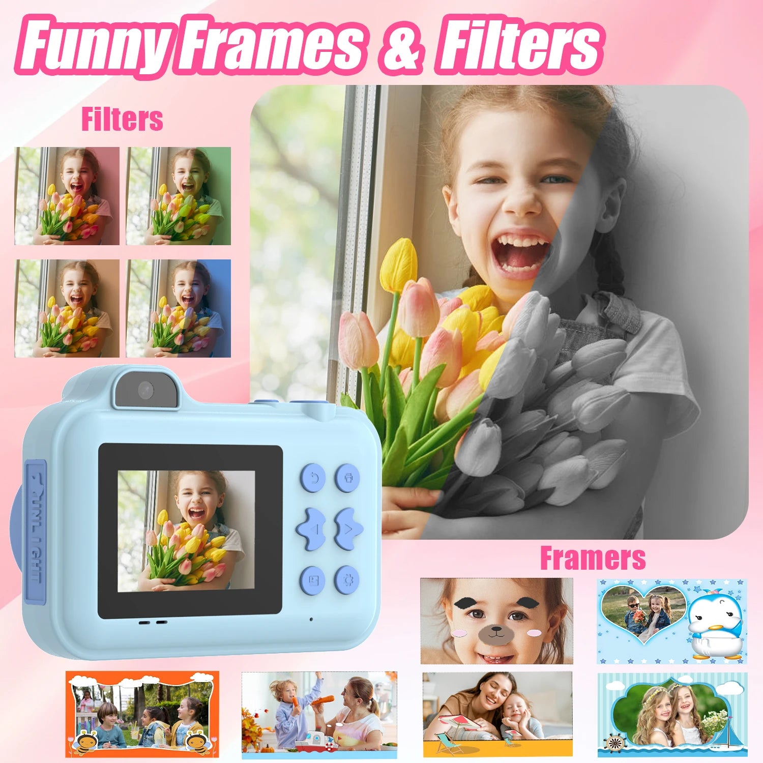 Sofortdruckkamera Kinder Mini HD Video Fotodruck Spielzeug