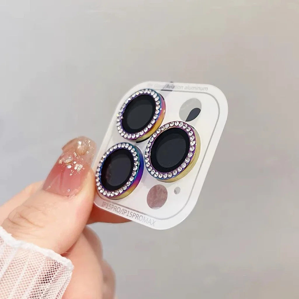 Diamant Kameraobjektiv-Schutz für iPhone 12–16 Pro Max