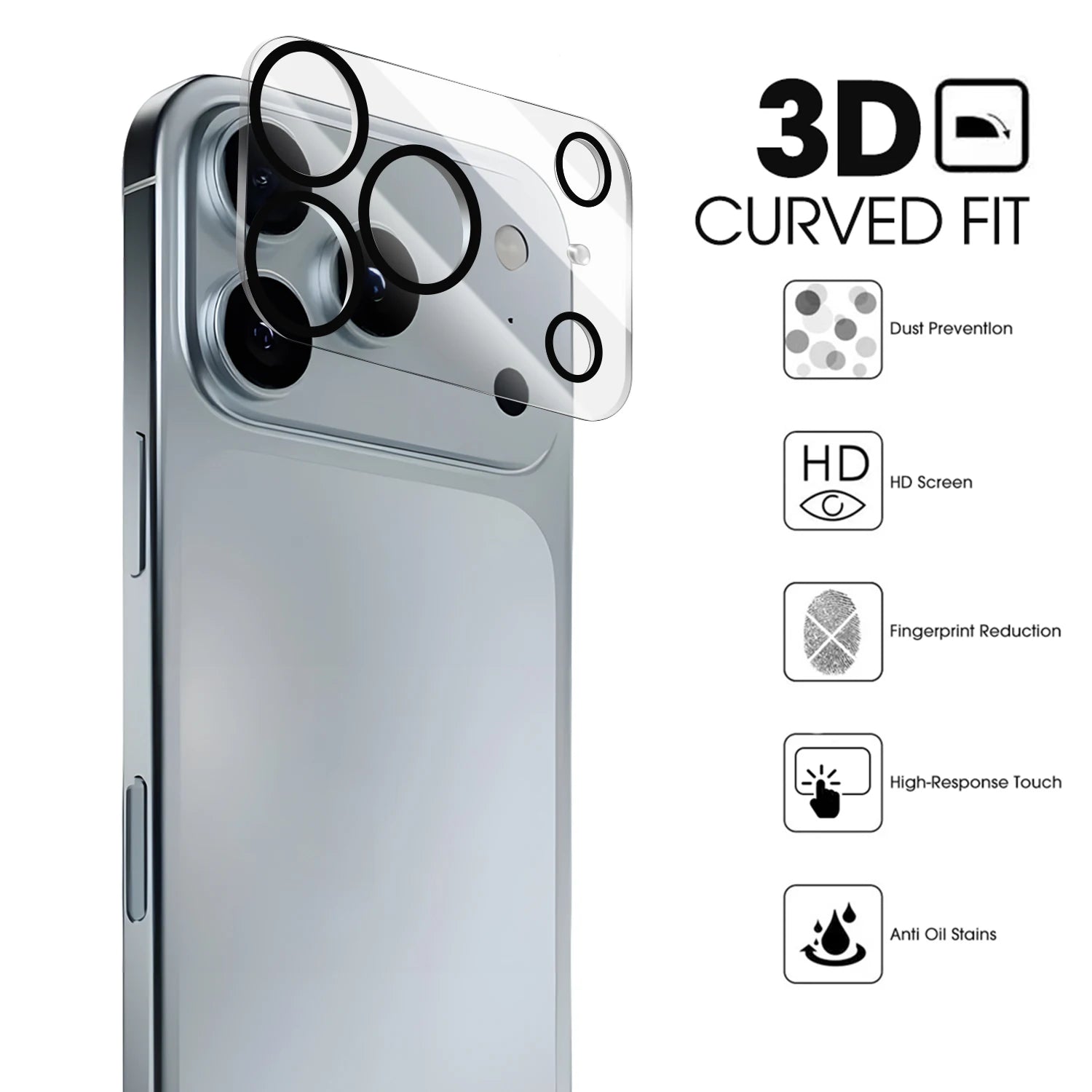 Camera lens protector glass for iPhone 17 series