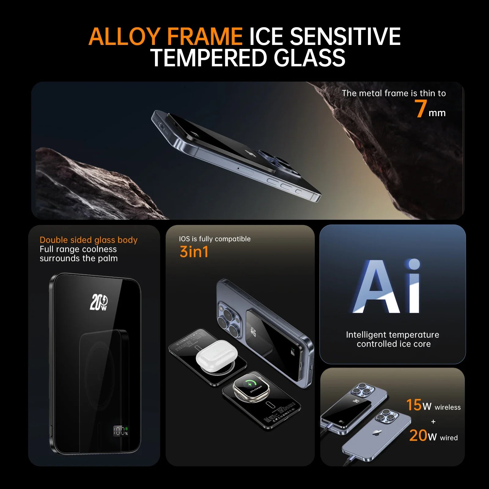 Ultraflache Magnet-Powerbank 5000/10000 mAh