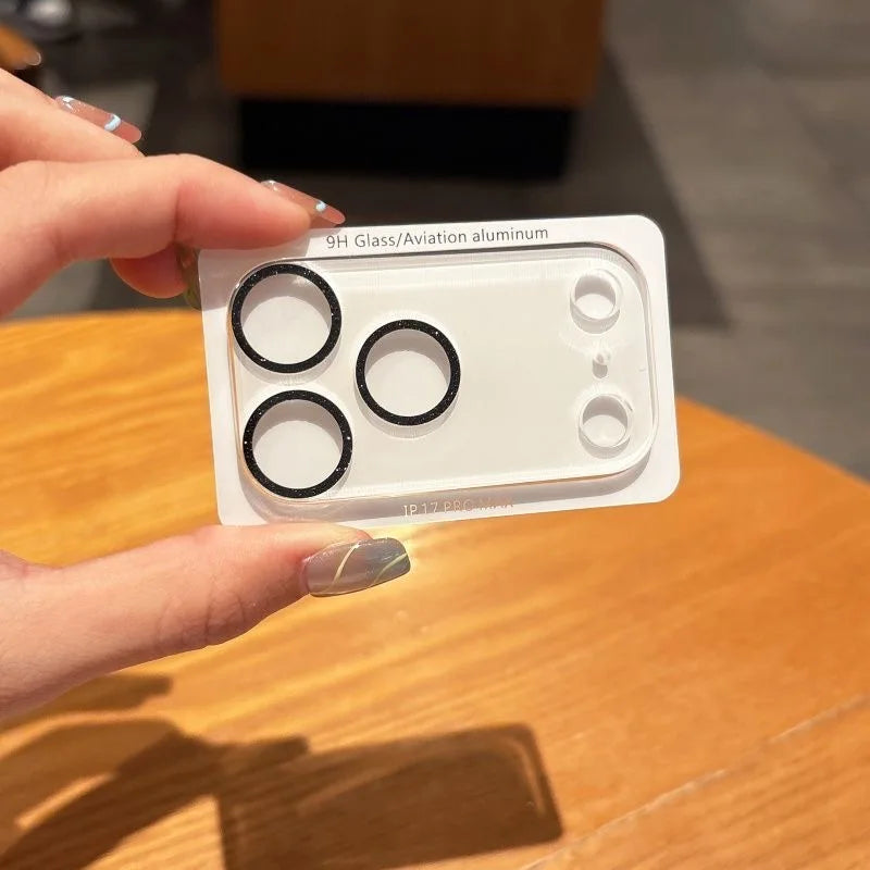 Glitter camera lens protector for iPhone 17 series