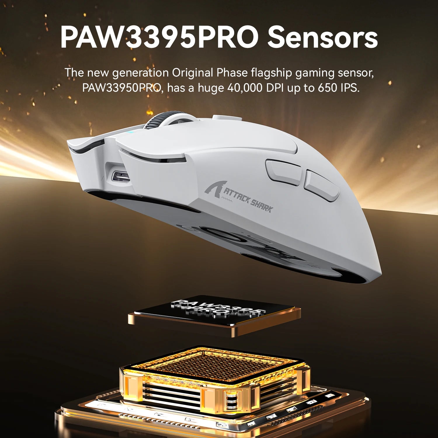 Kabellose Gaming-Maus RGB mit PixArt Sensor 40000 DPI