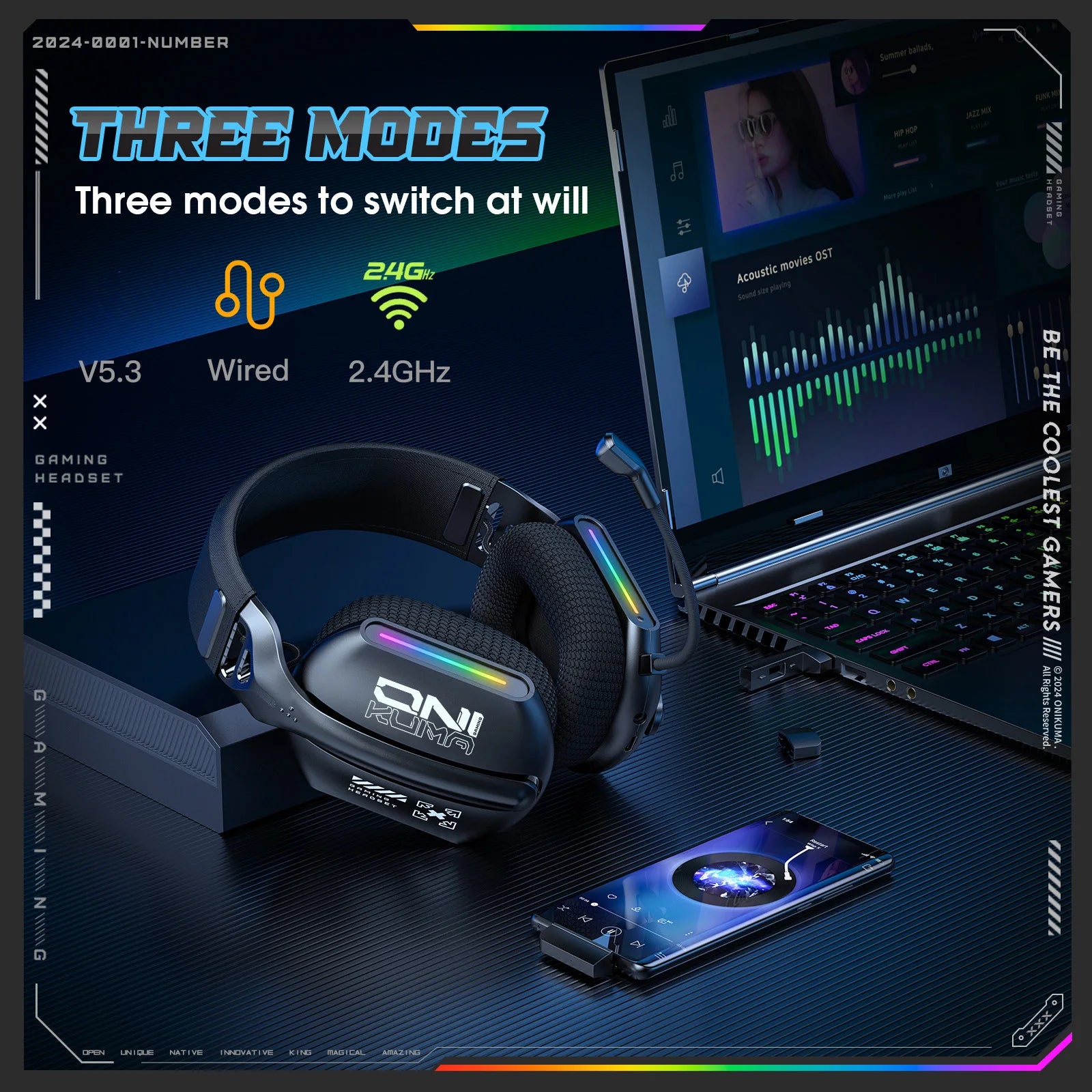 GT808 Gaming-Headset mit RGB