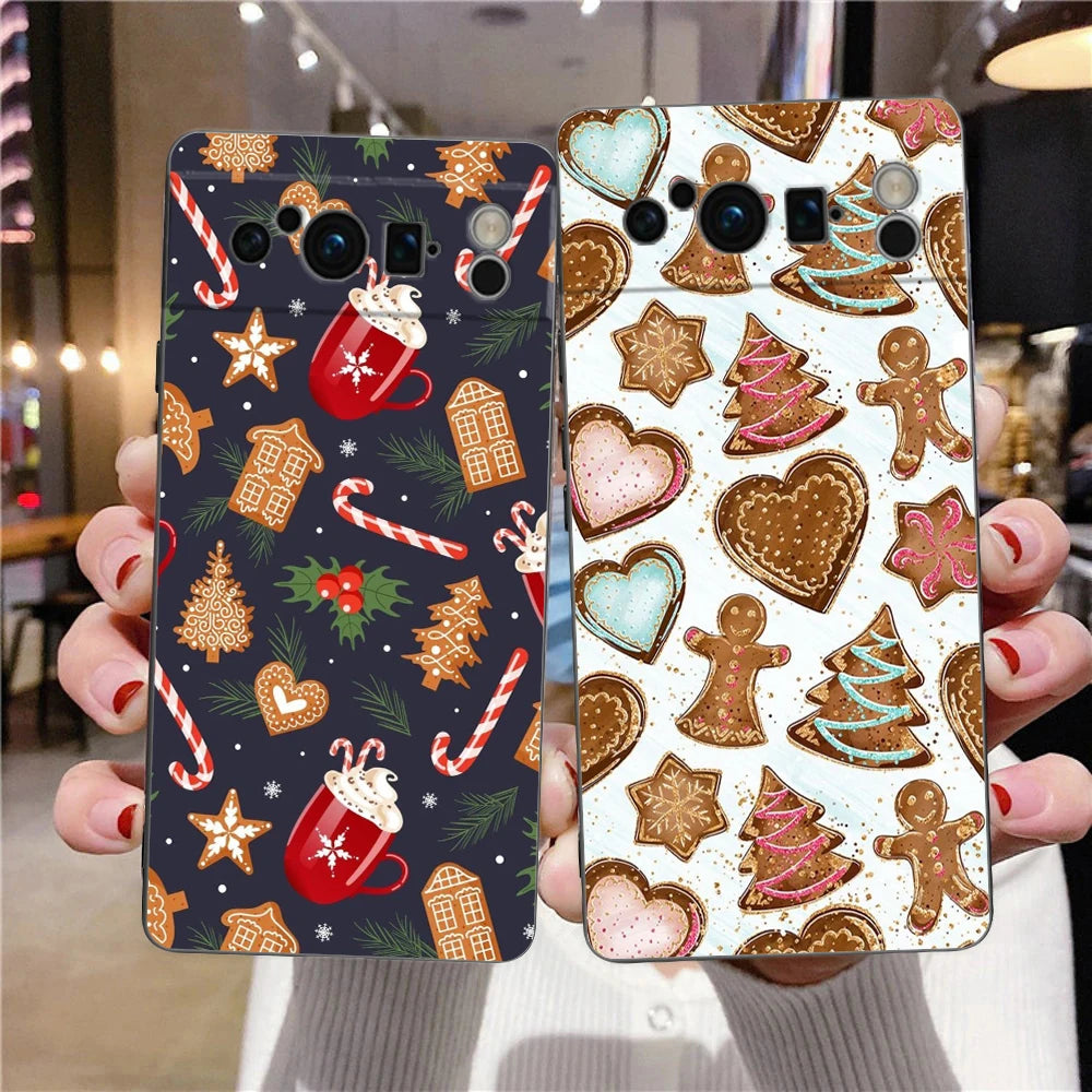 Pixel 9 8 Case TPU Cartoon Christmas Design Protective Case