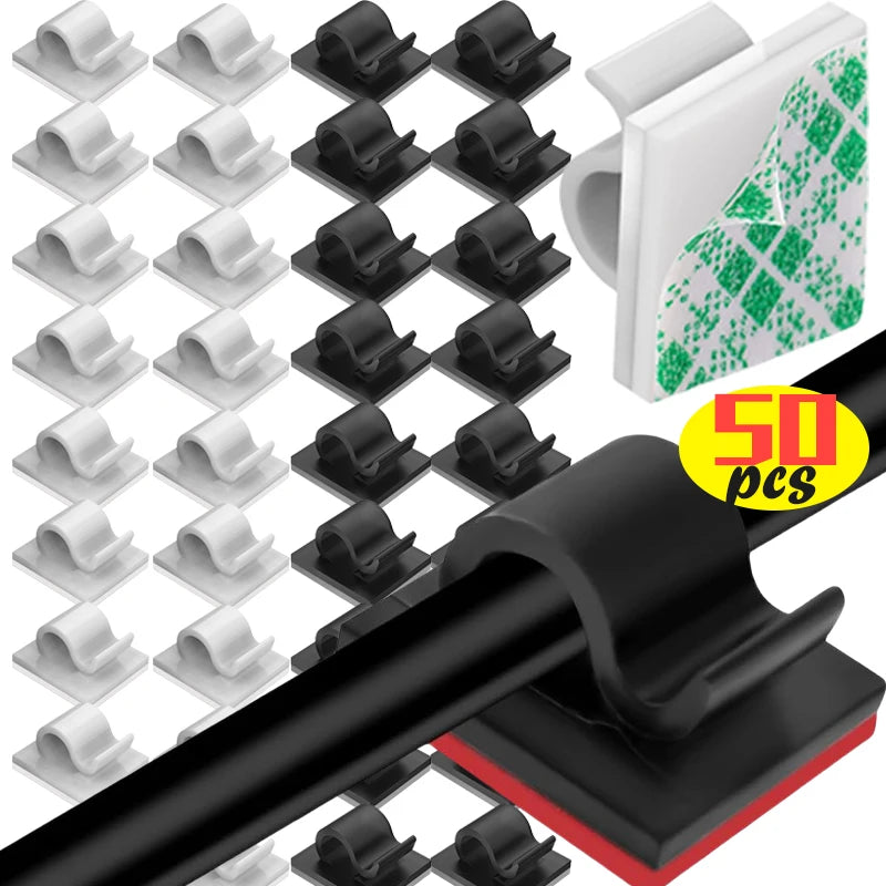 Selbstklebende Kabelclips für Büro, Auto und Zuhause