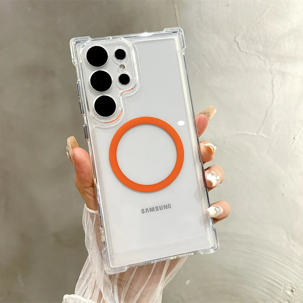 Transparentes Magnet Armor Case für Samsung Galaxy S25