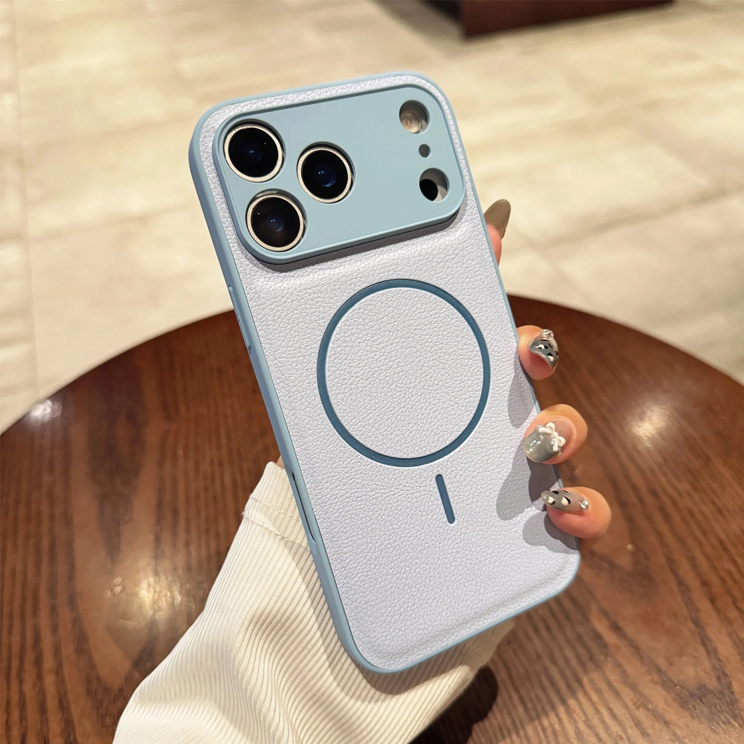 Magnetische Ledermuster Hülle für iPhone 17 Pro Max