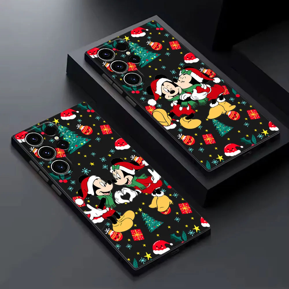Weihnachts-Minnie-Mickey Hülle für Samsung S25