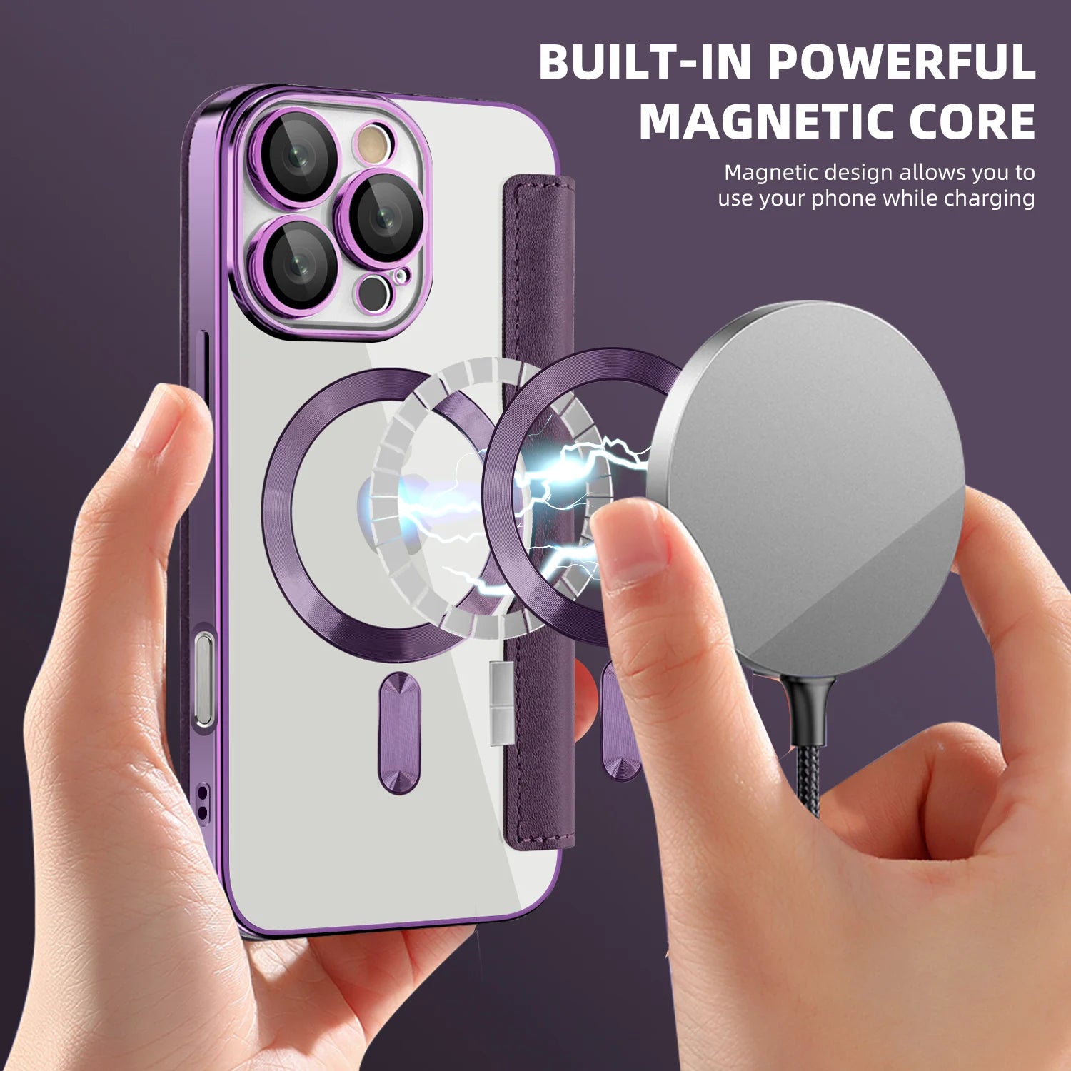 Magnetisches Leder Flip Case für iPhone 17 Pro Max