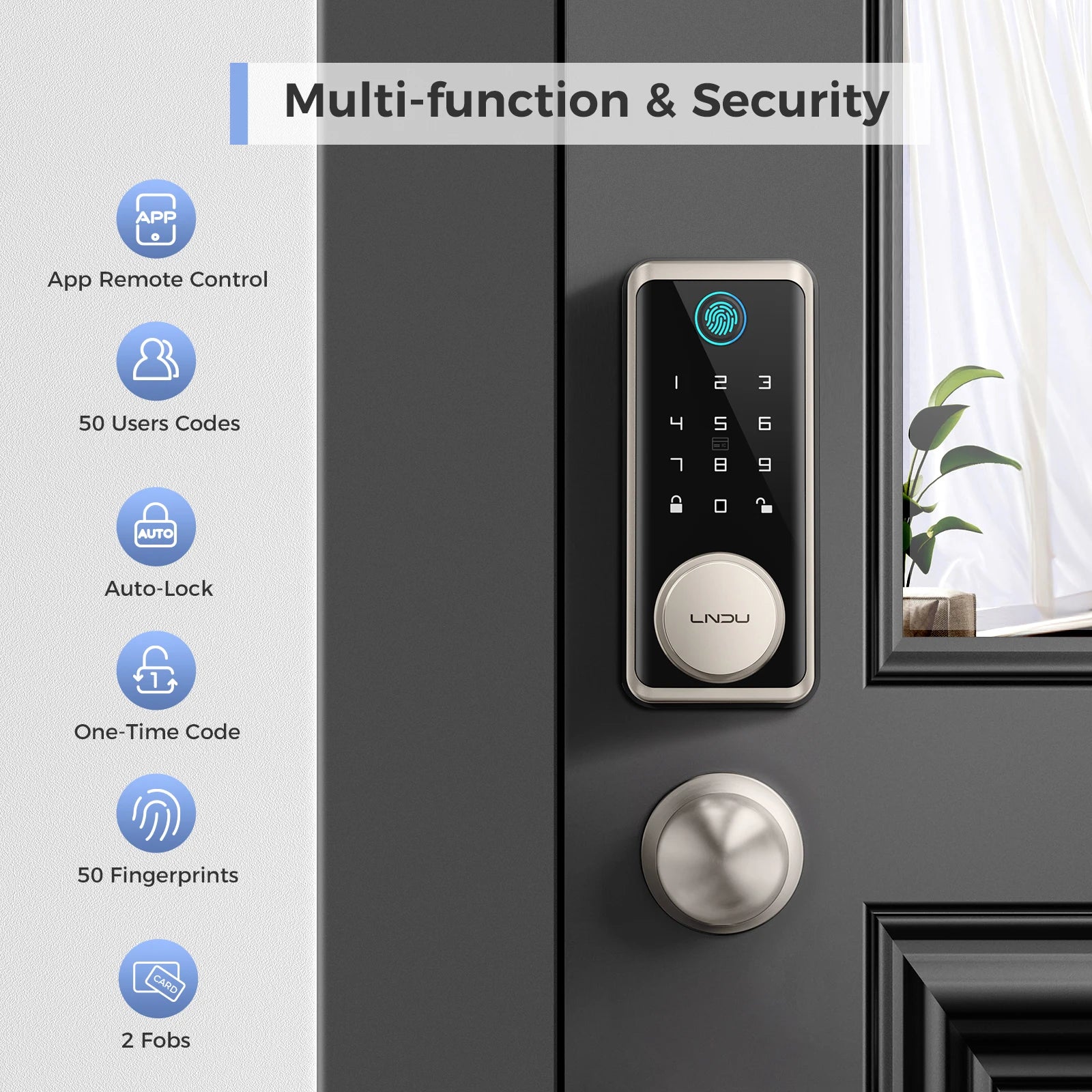 LNDU G601N Smart Türschloss mit 360° Fingerabdruck