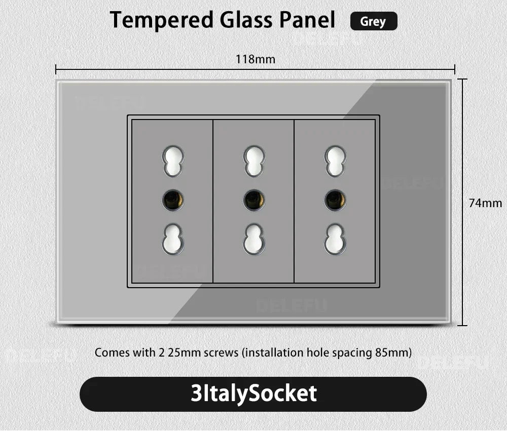 Grau Glas Smart Steckdose USB C & Wifi Schalter