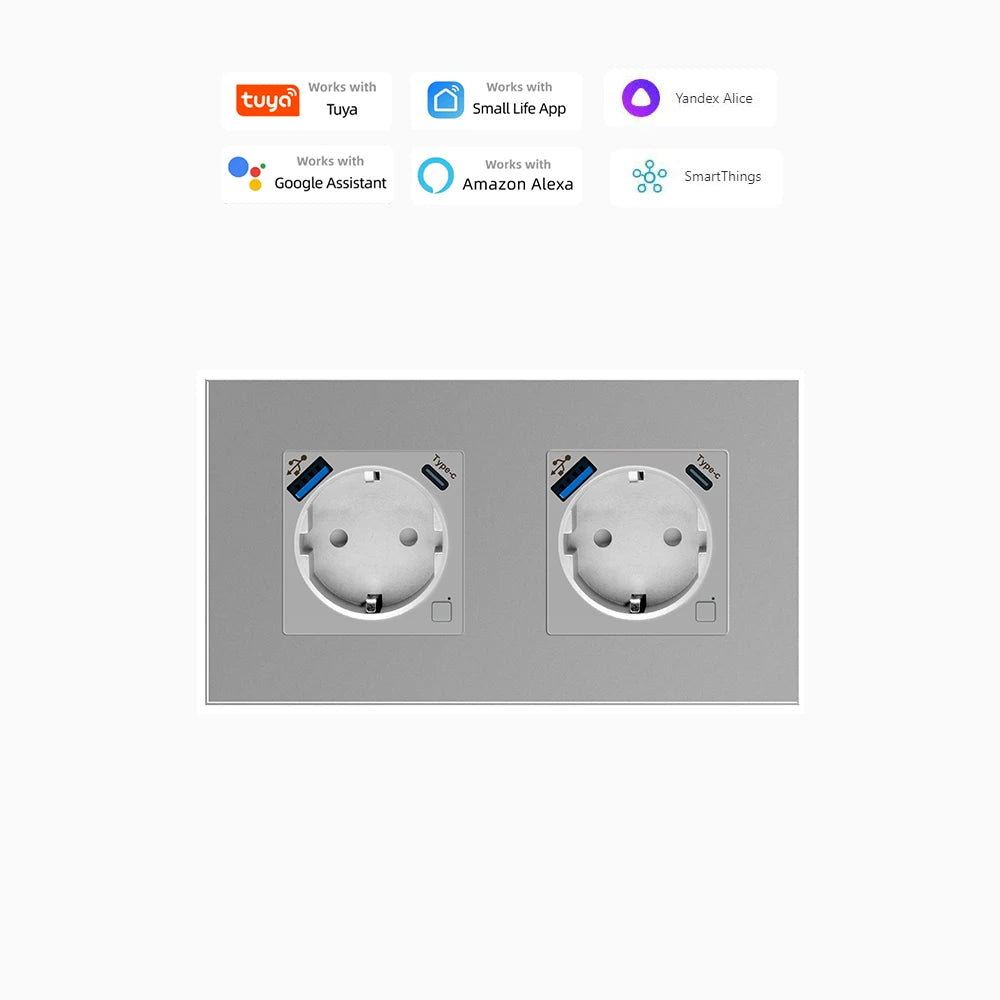Smart WLAN Steckdose EU USB Typ-C Timer Alexa