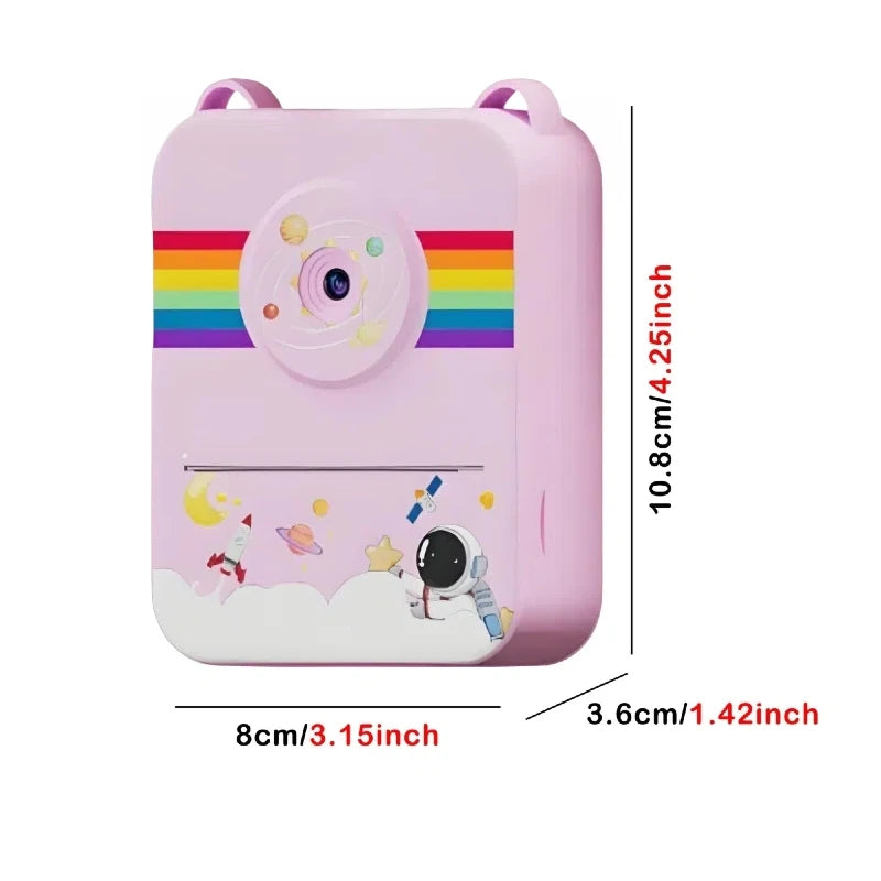 Kinder‑Sofortdruckkamera 1080P HD Einhorn Rosa