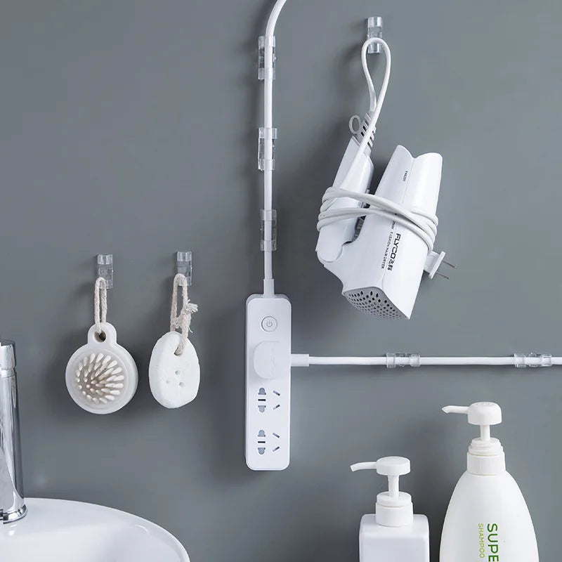 Self-adhesive USB cable clips for organization at home and office