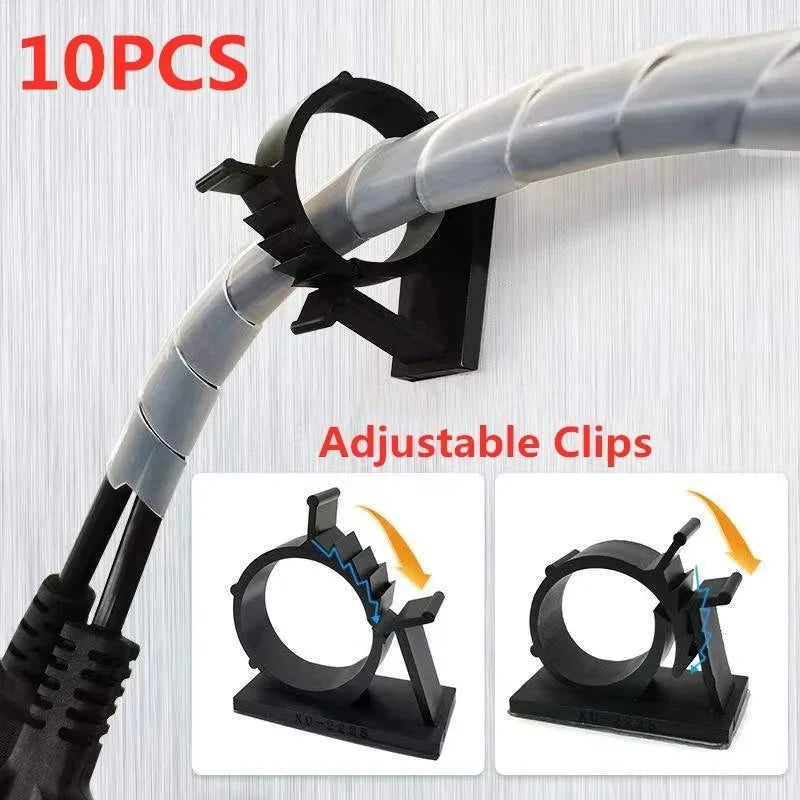 Self-adhesive cable clips for cable management at home