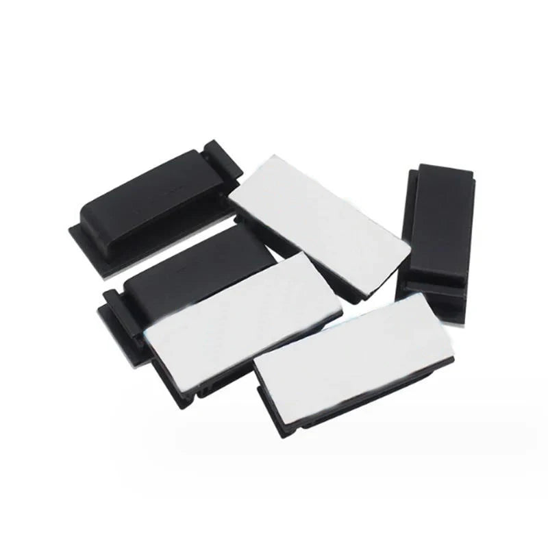Self-adhesive cable clips for office, TV and PC