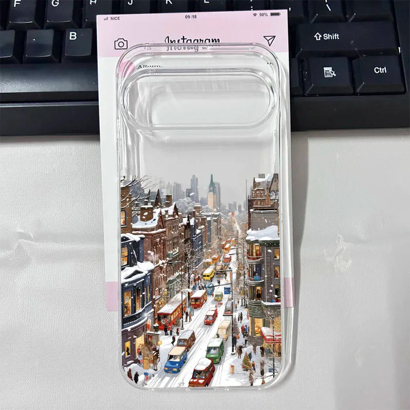 Cute winter phone case with Christmas motif for Google Pixel