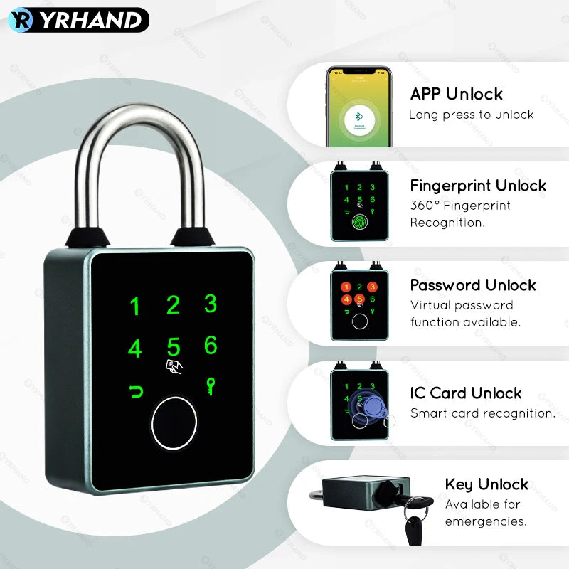 Smart Fingerabdruck-Vorhängeschloss mit Tuya App