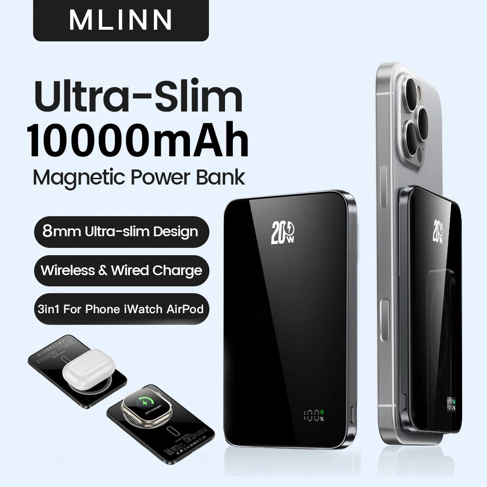 Ultraflache Magnet-Powerbank 5000/10000 mAh