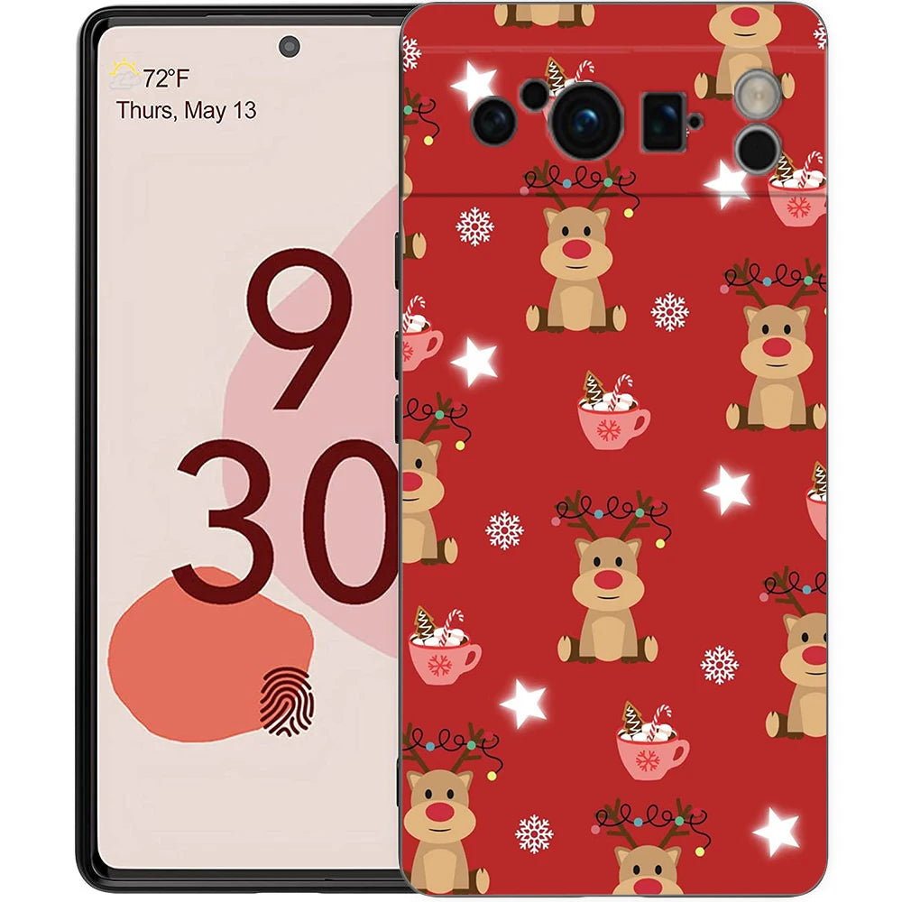 Pixel 9 8 Hülle TPU Cartoon Weihnachtsmotiv Schutz Case