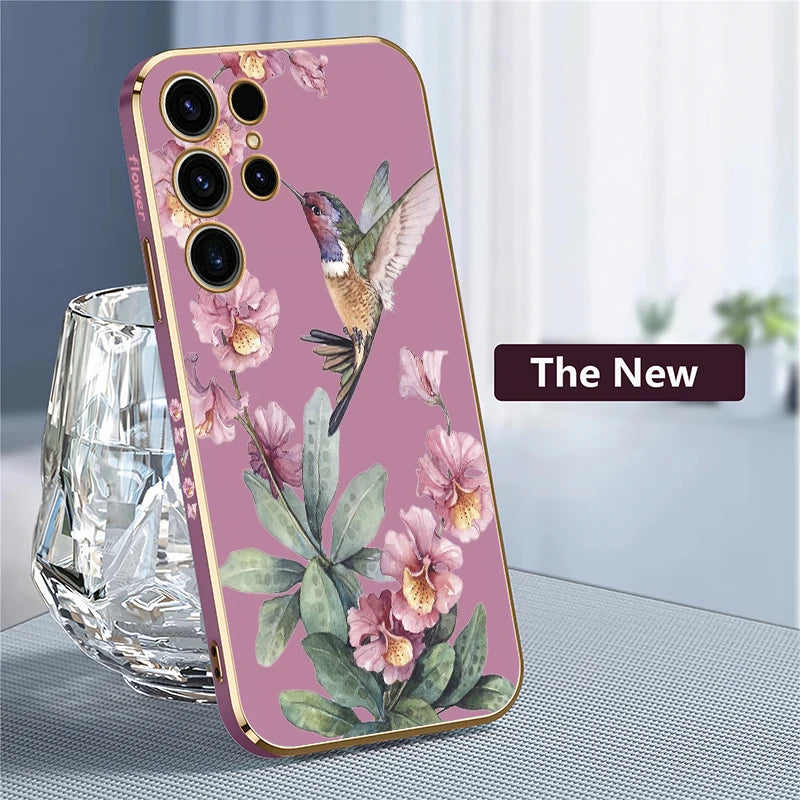 Blumen Vogel Hülle für Samsung S25 Ultra 5G