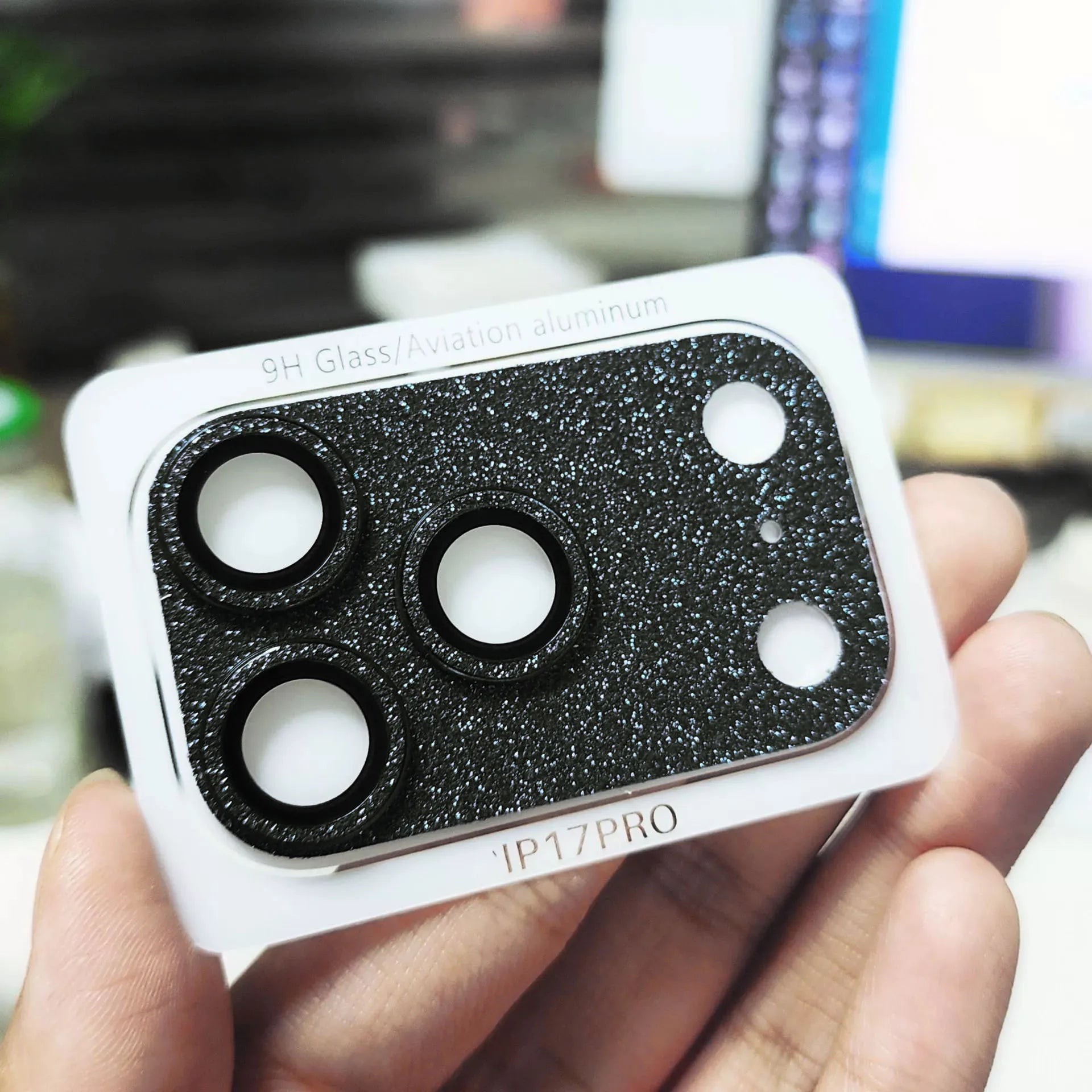 Glitter metal camera cover for iPhone 17 Pro Max