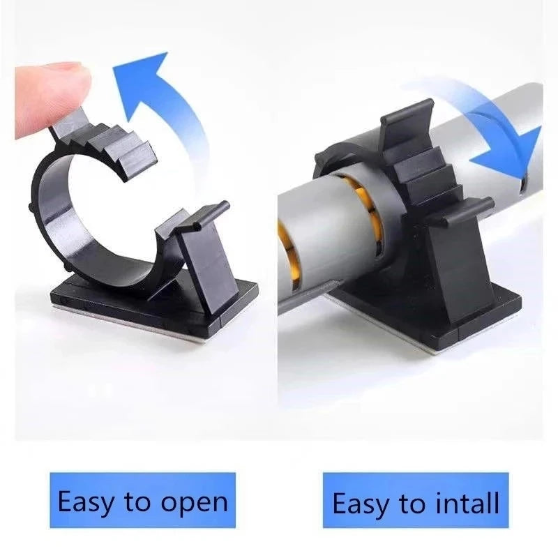 Self-adhesive cable clips for cable management at home