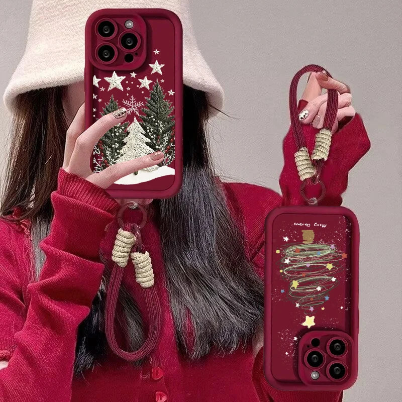 Weihnachtsbaum Handkette Hülle für Samsung S25