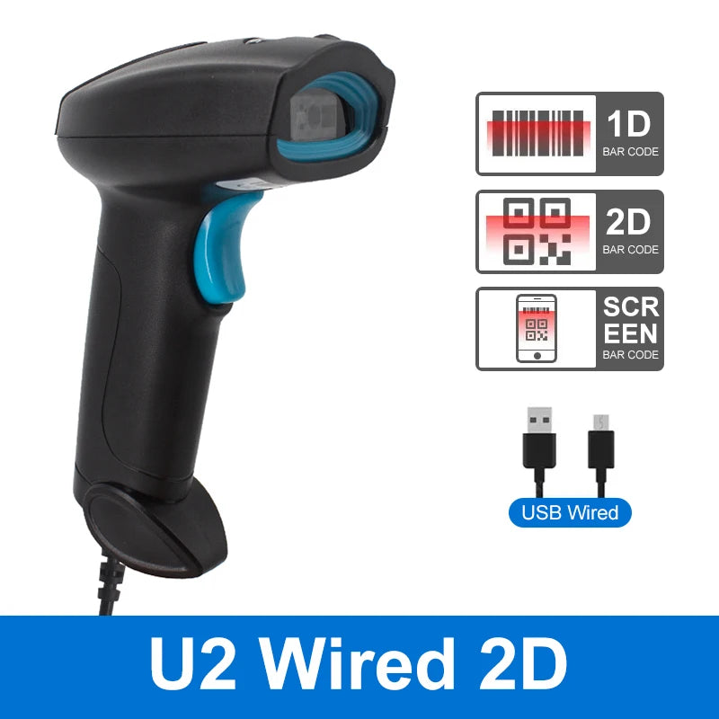 2D Bluetooth Kabel Scanner Tragbarer QR PDF417 Reader