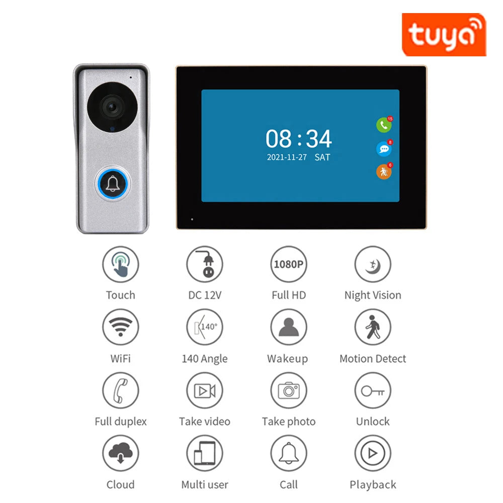 Tuya WLAN Video-Türklingel mit 1080P IP Intercom