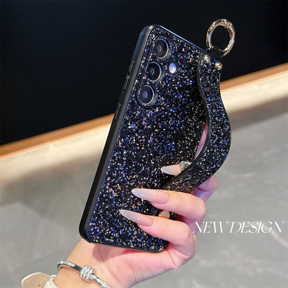 Glitzer Diamant Armband Hülle für Galaxy S25 Ultra