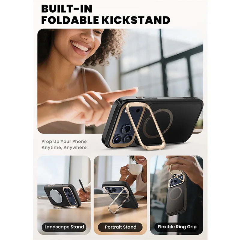 Magnet Flip Case Vollschutz mit Glas & Standfunktion for iPhone 17 Pro Max