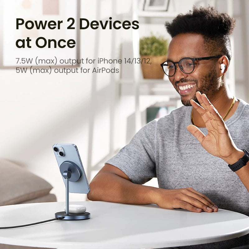 25W Qi2 MagSafe Ladehalter für iPhone & AirPods
