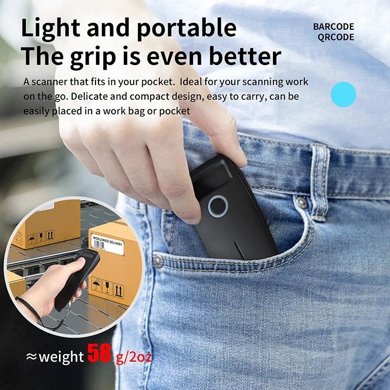 Mobiler Bluetooth 2D Barcode Scanner mit Display