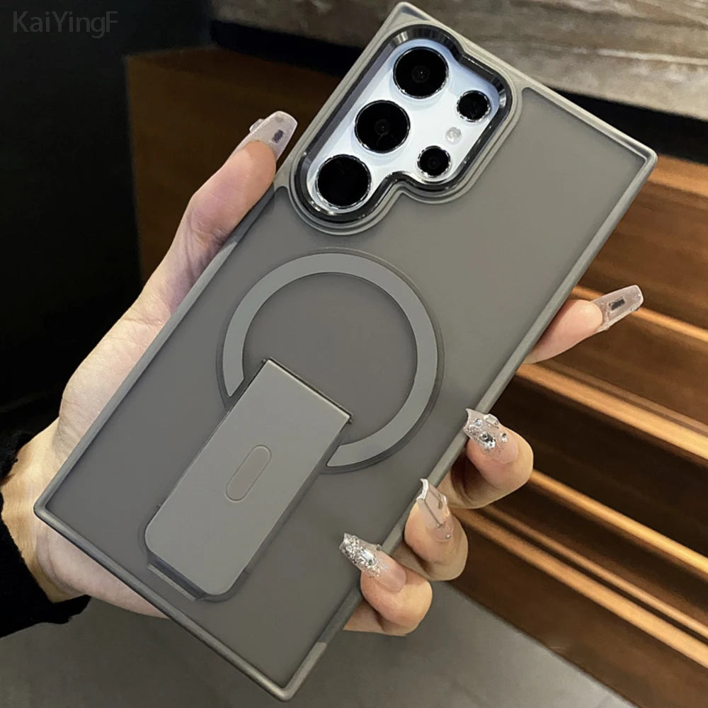 Luxus Magnet-Hülle mit Ladefunktion für Galaxy S25/S24
