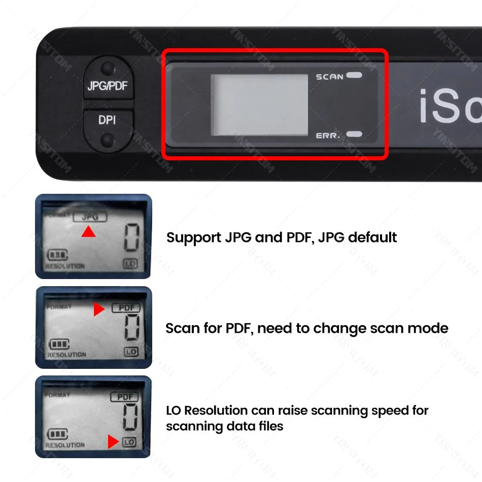 Tragbarer A4 Dokumentenscanner 900 DPI mobil