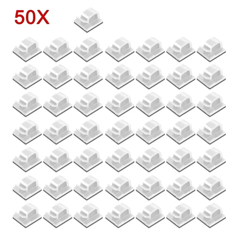 Silicone cable clips, self-adhesive, 10–100 pieces