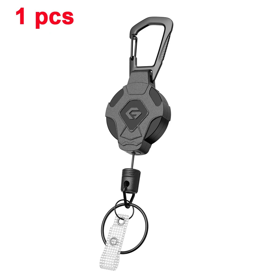 Einziehbarer Schlüsselanhänger mit Clip für Ausweis & Handy